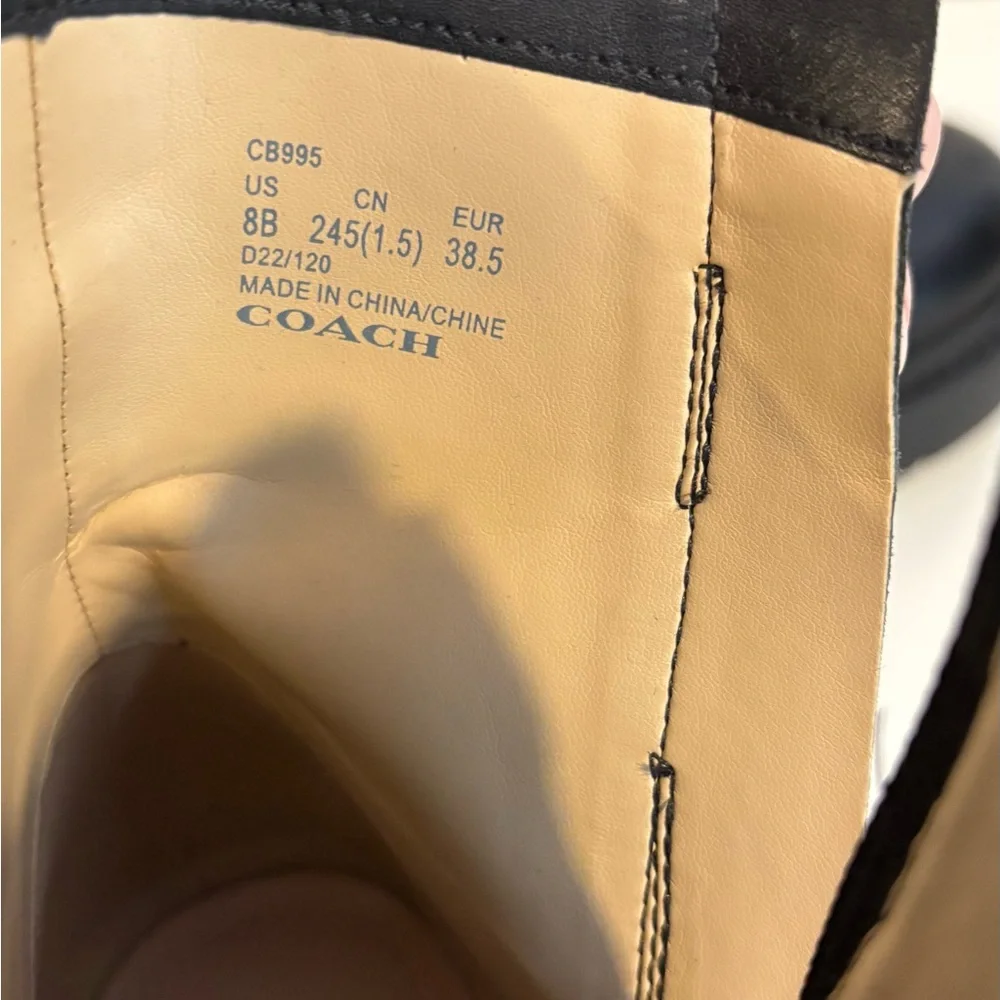 Coach Black Ankle Booties with Gold Buckle - Picture 6 of 10